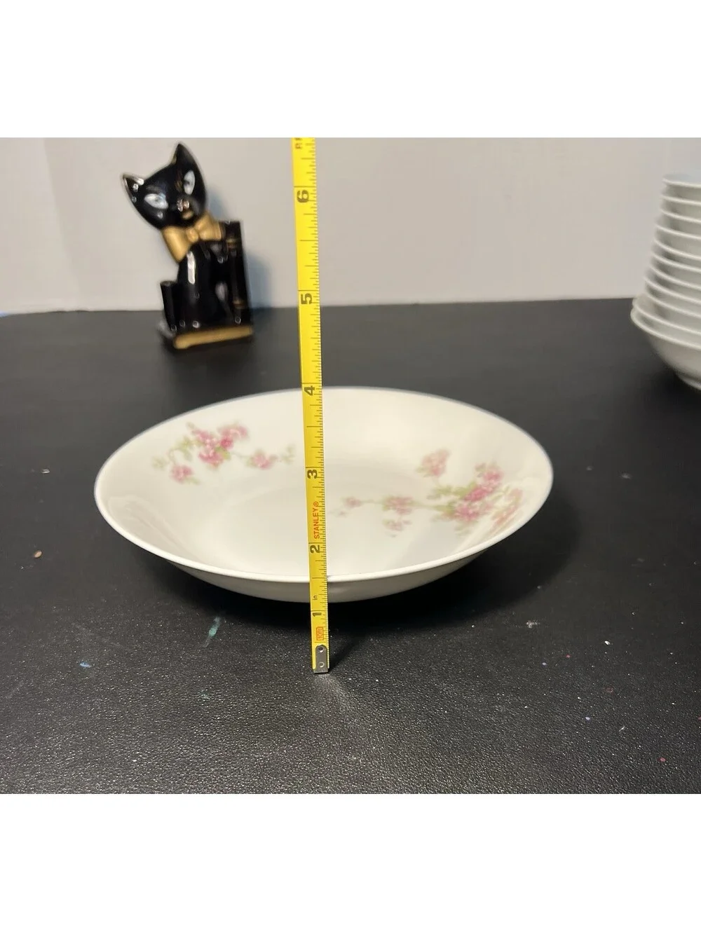 O&EG Royal Austria 1900s Pink Floral Porcelain Set of 12 Rimmed Soup Bowls, 8”